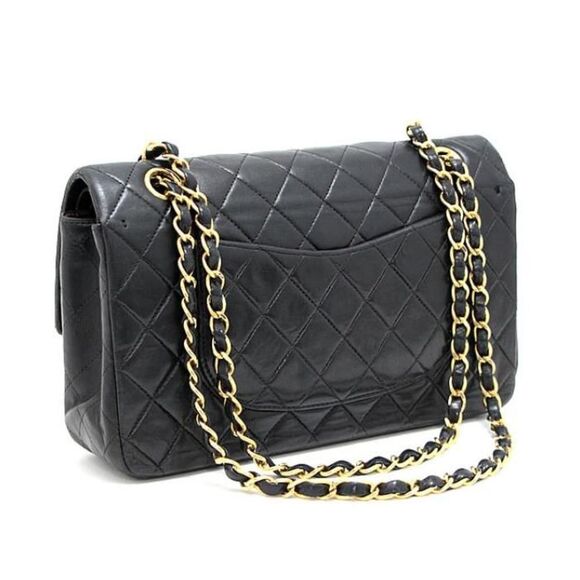 Chanel Matelasse 25 Chain Shoulder Bag W Flap Lamb Black - Picture 2 of 7